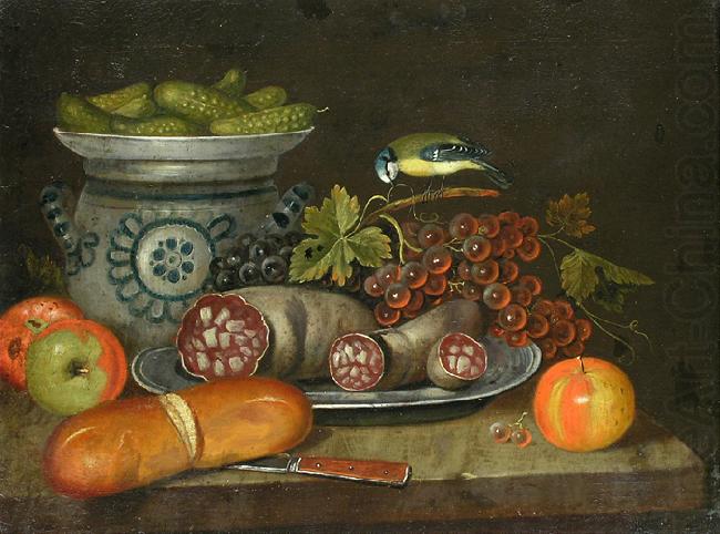 Still life with sausages, unknow artist